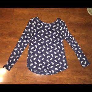 H&M long sleeve bicycle pattern blouse small
